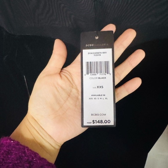 bcbgmaxazria velvet and mesh black bodysuit - Picture 3 of 9